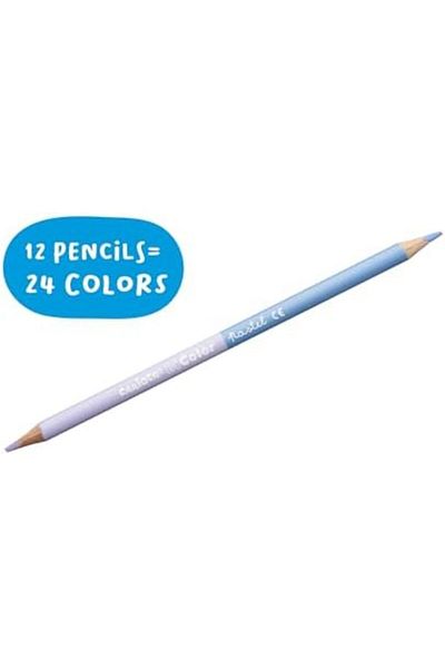 Mena Rise Şirinshop Pastel Color Dry Crayons Double Sided 12'Li (24 Colors) 1108107