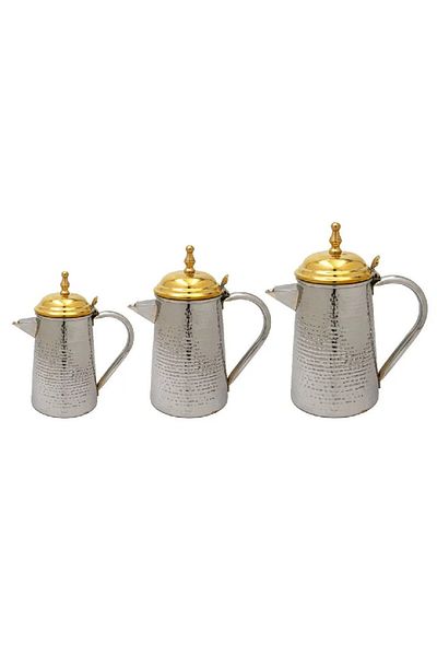 BASURRAH Milk jug set 1-1.2-2 liters, silver color