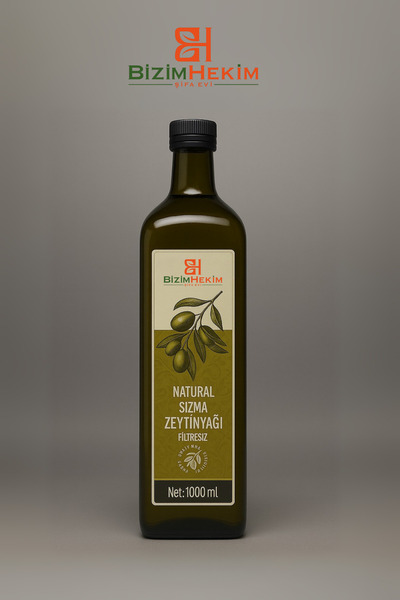BİZİMHEKİM ŞİFA EVİ Natural Sızma Zeytinyağı Filtresiz 1000 ml (1 Litre)