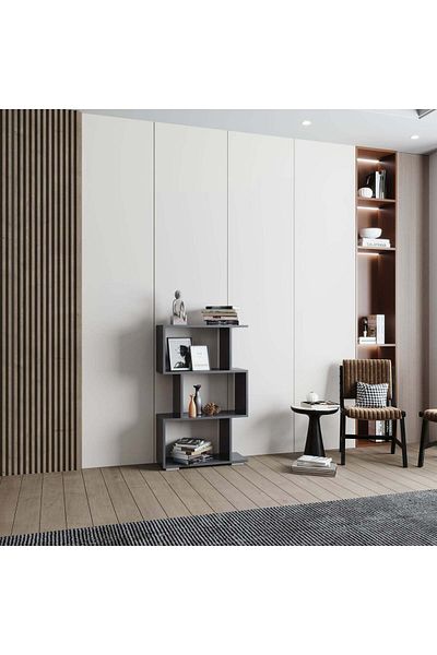 haaus.ro haaus Tokyo Shelf, 3 Drawers, Anthracite, 60 x 24 x 97 cm