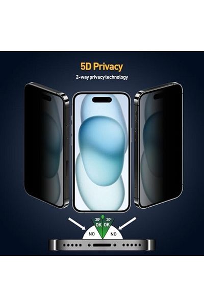 Mena Rise Diyar-ıFırsatShop LABS 5D Privacy EasyFit متوافق مع iPhone 15 Series 2 قطعة أجهزة سهلة الاستخدام