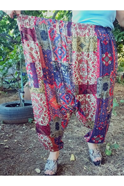 hoaryage Viscose Press Fabric Floral Patterned Shalwar with Pockets 100% Cotton Size 38 up to 100 kg with Elastic Legs