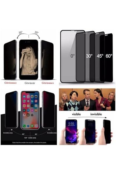 Mena Rise Diyar-ıFırsatShop واقي شاشة زجاجي متوافق مع هاتف REDMI NOTE 9 Ghost 6D، شاشة خصوصية REDMI NOTE 9