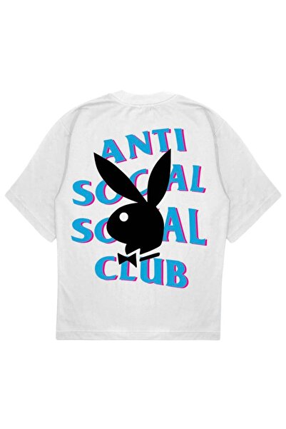 SVART WEAR ANTI SOCIAL CLUB PLAYBOY T-Shirt OVERSIZE футболка БІЛА