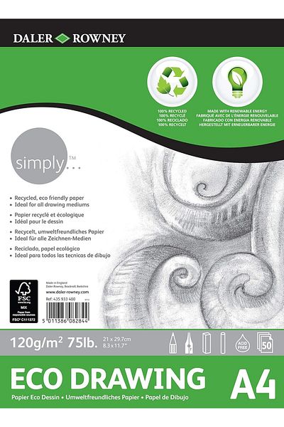 Mena Rise Rowney Eco Drawing Sketch Block - A4 - 120Gr - 1017157