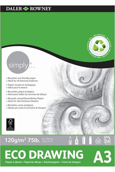 Mena Rise لوحة رسم ŞirinShop، مثالية لـ DALER ROWNEY Simply، تنسيق 29.7 × 42 سم، حبيبات رفيعة 120 جم/م2