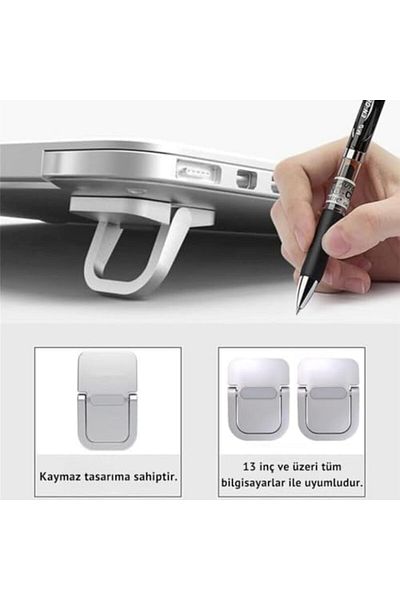 Mena Rise Diyar-ıFırsatShop Metal 2 τμχ 5MM 3M Αυτοκόλλητη Πτυσσόμενη Βάση Ultra Mini Laptop, Portati