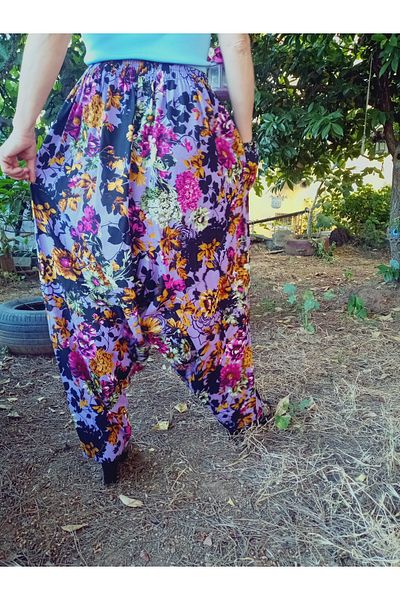 hoaryage Viscose Print Fabric Floral Print Baggy with Pockets 100% Cotton