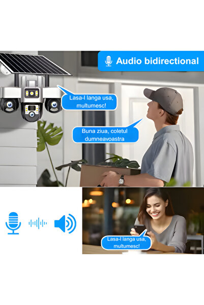 MaGeCa triple surveillance camera with solar panel, SIM card, 4G, 18MP Full HD