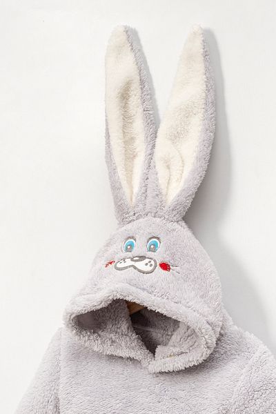 Teddy Pie Cute Rabbit Pattern Hooded Children's Bottom Top Set