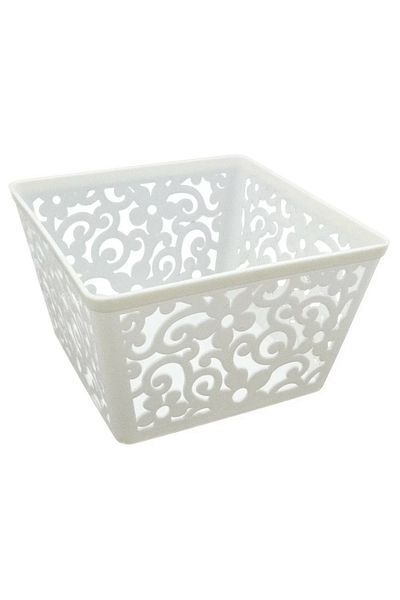 BASURRAH Square Plastic Basket – Multi-Purpose Storage Bin with Handles for Home & Office