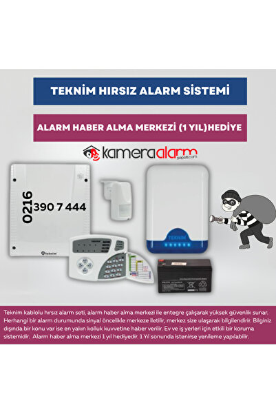 TEKNIM Hırsız Alarm Sistemi - 1 Yıl Alarm Haber Alma Merkezi Hediye
