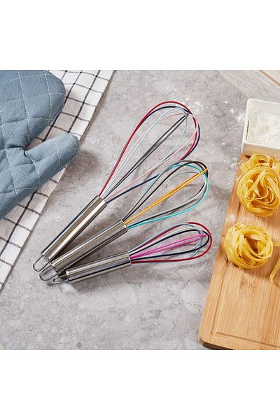 Mena Rise Şirinshop 15398 3-Piece Whisk Set - Metal Handle, Silicone Tip, Self-Hanging 1108107