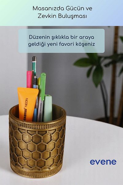 Evene Suport pentru stilou Suport pentru stilou Organizator Suport pentru stilou Aur Culoare Antică Model 81