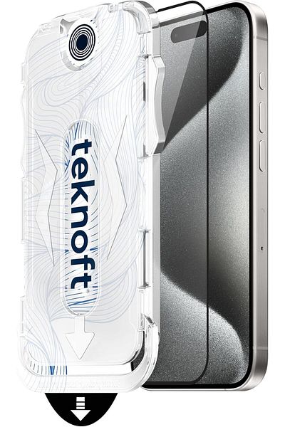Mena Rise Diyar-ıFırsatShop لهاتف iPhone 15 Pro مع مجموعة أدوات سهلة التركيب تحت الزجاج بشكل مطلق