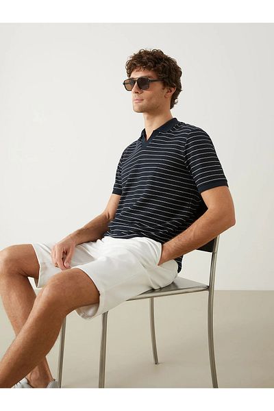 LC Waikiki Polo Neck Short Sleeve Striped Men's T-Shirt