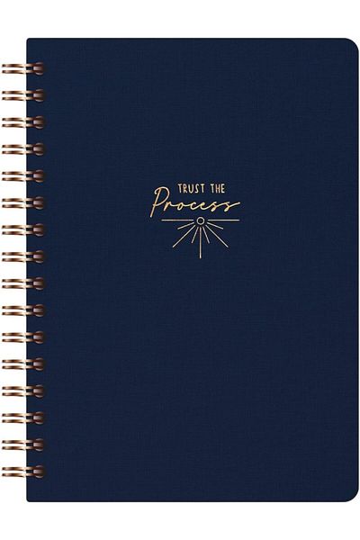 Mena Rise Diyar-Ifırsatshop A5 Spiral Hard Cover Linen Dotted Undated Notepad Navy Blue 1017157