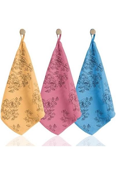 Mena Rise Şirinshop Quality Patterned Velvet Kitchen Cloth |   Stain-Proof-No Odor X3 Pieces 30X40Cm 1108107