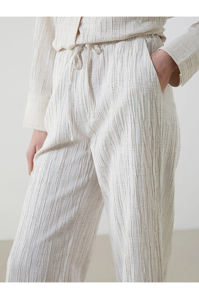 LC Waikiki Women's Linen Blended Pants with Elastic Waist