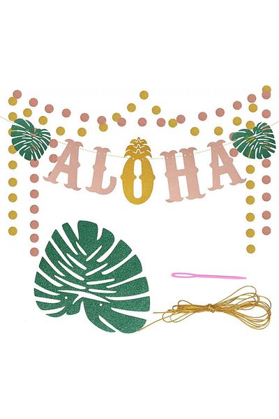 LOPOTIN Hawaii Lopotin party decoration set, 4 pieces, paper, multicolor, 190 cm