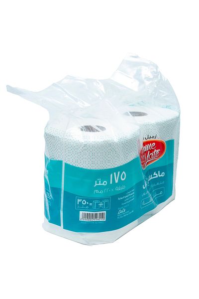 Homemate Home Mate Maxi Roll 1-Ply – 2 Rolls (300m Each) – Strong & Absorbent Paper Towel