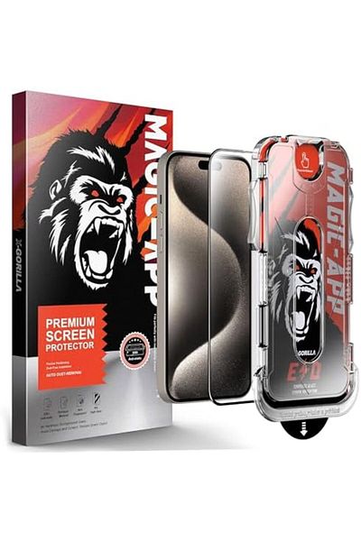 Mena Rise Diyar-ıFırsatShop X-Gorilla iPhone 15 متوافق مع تطبيق كامل بدون غبار 9H واقي شاشة