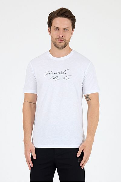 Rodi Men's 100% Cotton Crew Neck Short Sleeve Printed T-Shirt Comfortable and Stylish Casual Men's T-Shirt 0011
