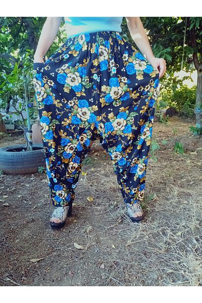hoaryage Viscose Print Fabric Floral Print Baggy with Pockets 100% Cotton