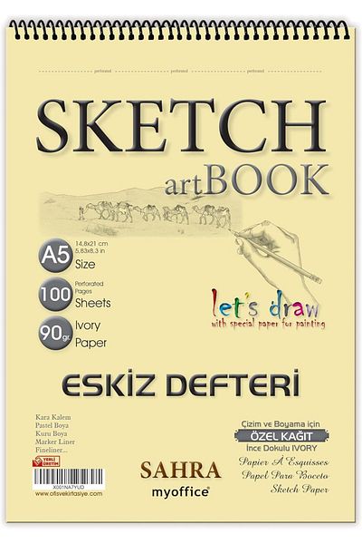 Mena Rise Diyar-Ifırsatshop Sahra A5 Spiral 90 Gr. Ivory 100 Sheets Sketchbook 1017157