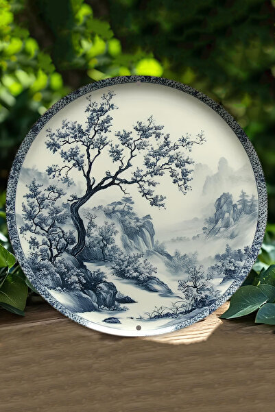 kutuTR 🏞️ Doğunun Sessizliği – Çin Mürekkep Sanatı Temalı MDF Duvar Dekoru (...