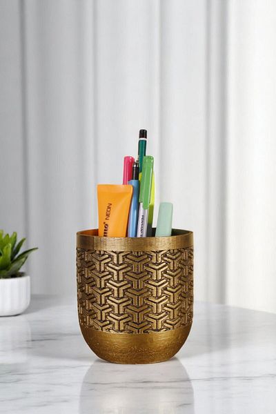 Evene Θήκη για στυλό Επιτραπέζια θήκη για στυλό Organizer Θήκη για στυλό Χρυσό Αντίκα Χρώμα Μοντέλο 77