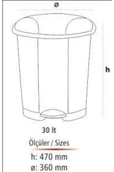 Mena Rise Diyar-Ifırsatshop Pedal Trash Can 30 Lt Anthracite Gray 1017157