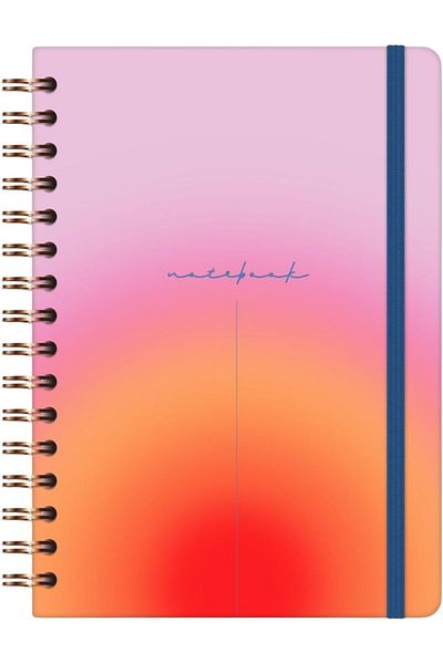 Mena Rise Diyar-Ifırsatshop A5 Spiral Hard Cover Elasticated Lined Undated Notepad Red Pink g