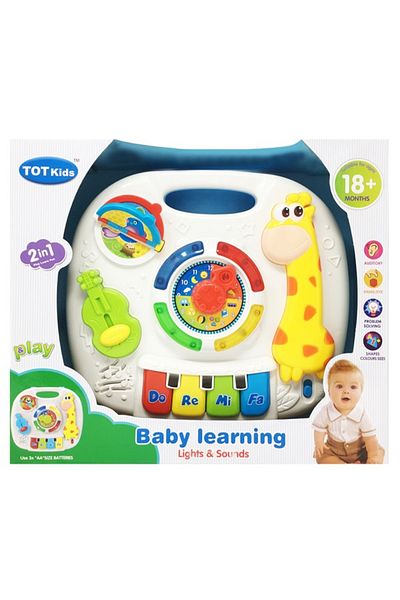 ideal STORE Jucarie interactiva bebelusi Baby Learning cu mini pian, lumini si sunete