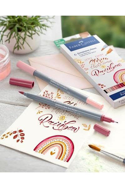 Mena Rise Diyar-Ifırsatshop Goldfaber Aqua Double Tip Marker, Calligraphy, 6 Pack Boho 1017157