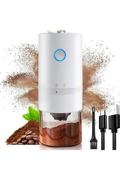 Lumely Electric Coffee Grinder,with Multiple Grinding Settings,4 Cups,for Espresso,USB Rechargeable