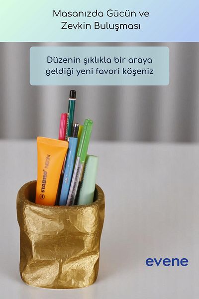 Evene Θήκη για στυλό Επιτραπέζια θήκη για στυλό Organizer Θήκη για στυλό Χρυσό Χρώμα Μοντέλο 80