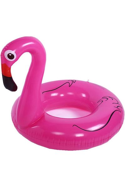 Toybox Inflatable Flamingo Swimming Ring, Flamingo Pool Float, Pink Inflatable Swimming Ring, 60 cm