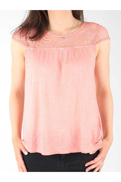 WRANGLER T-shirt Capsleeve Tee Coral Peach W7337FDJX