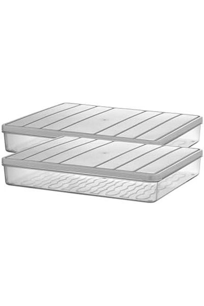 Mena Rise Şirinshop Home - Nora 2-Piece 2.5 Liter Large Size Ecru Storage Container 1108107