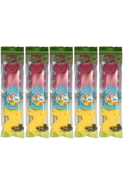 Derma Naturel 3 Colorful Baby Bath Sponge (Set of 5)
