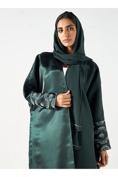 Jameela Ever Green with beautiful Geometric precision embroidery