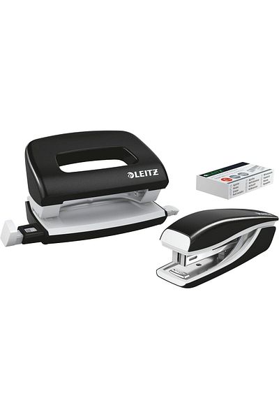 Mena Rise Şirinshop 55612095 Nexxt Wow Mini Stapler and Hole Punch Set, Black 1108107
