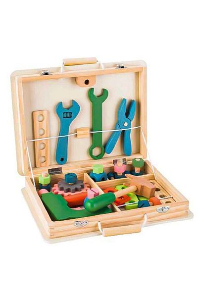 IMK iMK wooden tool box set, suitcase type, multiple tools and accessories, no sharp edges, 29
