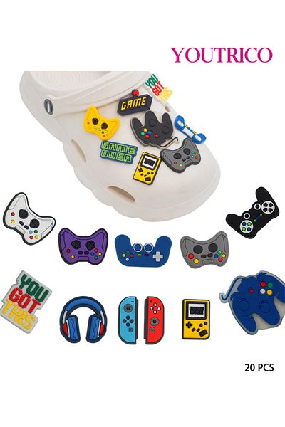Youtrico 20pcs Gaming Series Jibbitz Charms For Crocs - Slipper Ornament