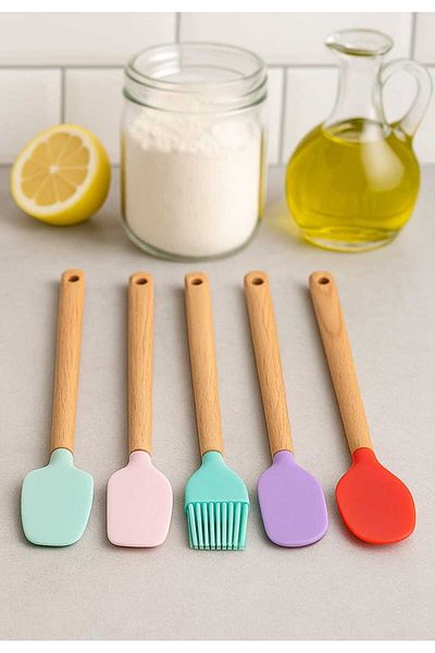 CKM silikon Set of 5 Mini Spatula Spoons Colorful Mini Spatula