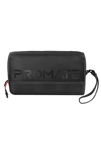 Promate Lightweight bag for organizing essential tech gear, has multiple pockets and is water resistant.