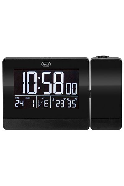 Trevi Ceiling projection clock, hygrometer, thermometer, calendar, USB with phone charger Trevi Italia 88400