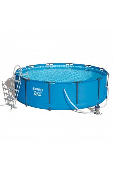 BESTWAY AIX metal frame swimming pool, round, with water filter pump and ladder, with resistant metal frame