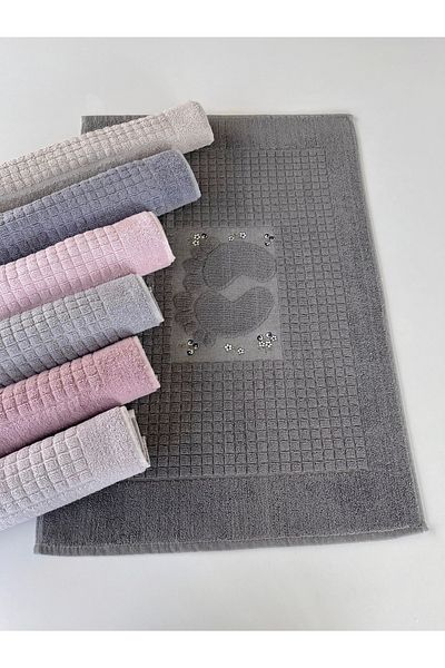sarra Mysoft 50X70 Embroidered Foot Towel - Stone